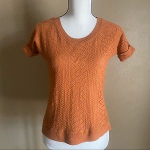 Lucky Brand Orange Knit Top Size S